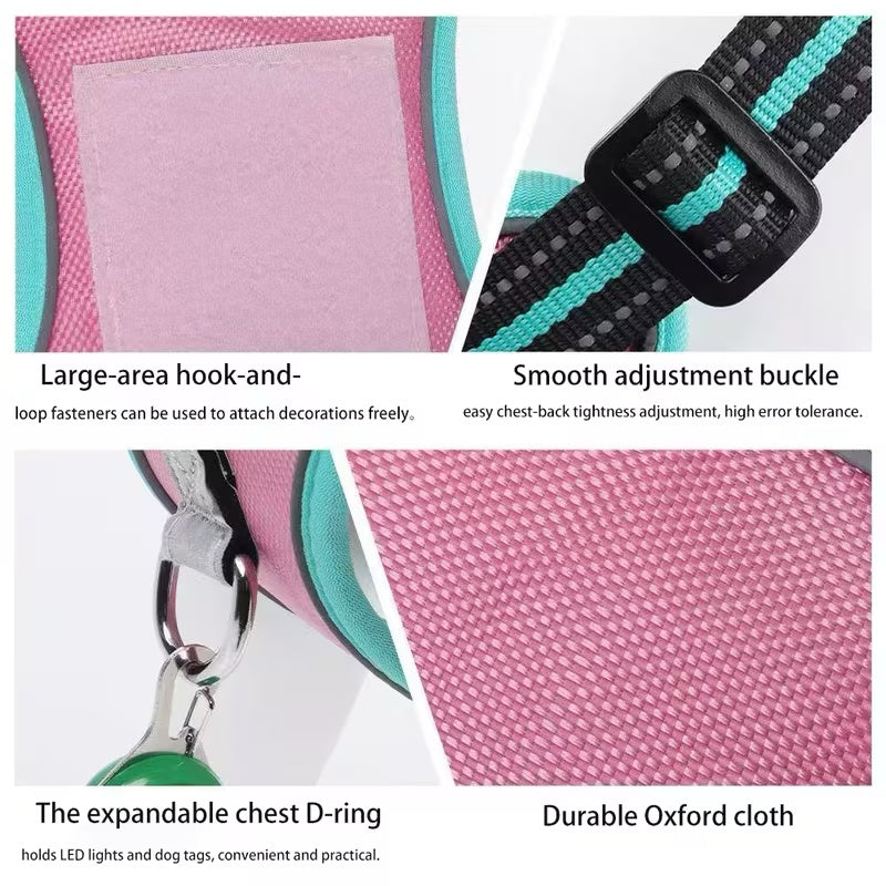 New Upgraded Reflective Soft Mesh Dog Harness - Step-in Anti-Slip Adjustable Padded for Outdoor Walking
