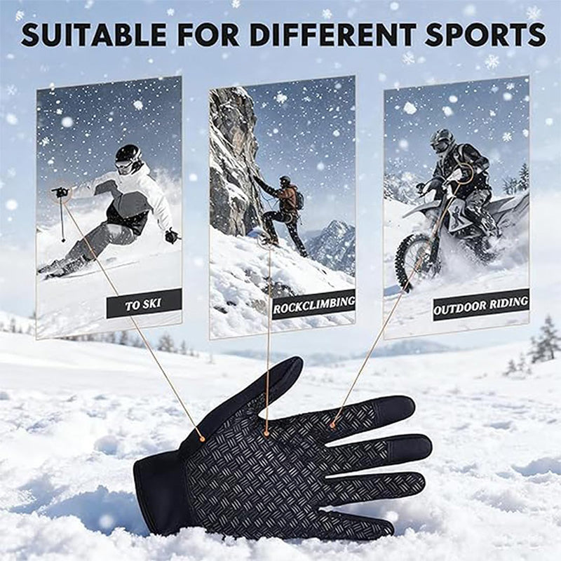 Winter Outdoor Gloves - Cycling/Skiing/Hiking, Warm Fleece, Water-Resistant, Upgraded 3-Finger Touchscreen