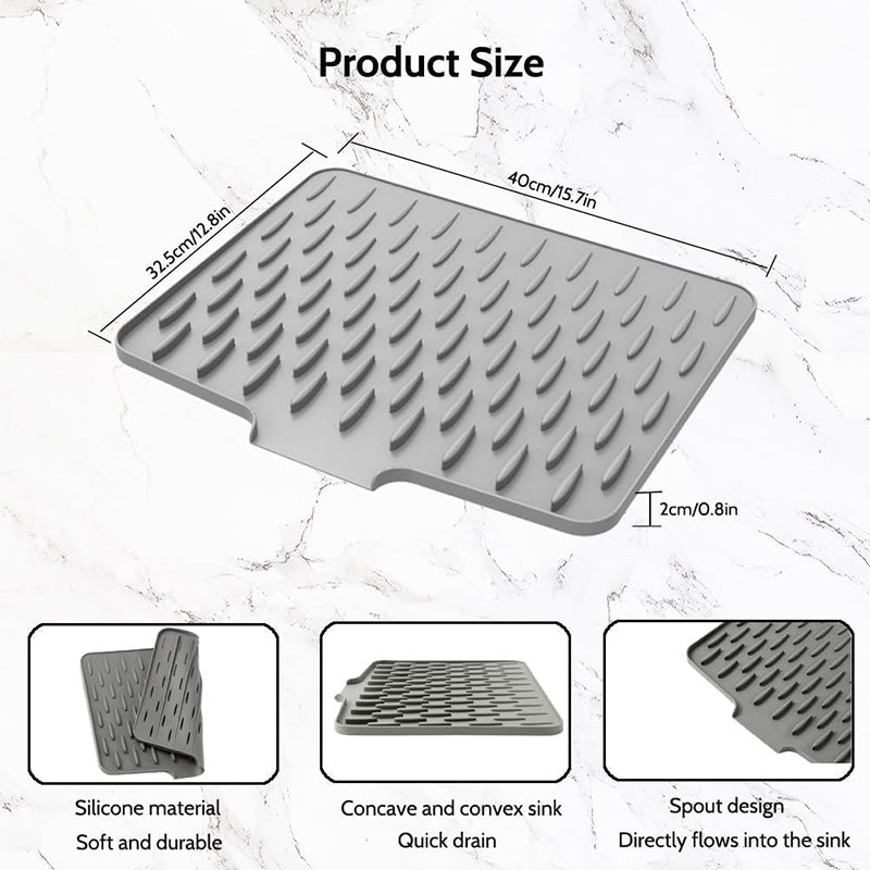 Silicone Quick-Dry Drain Mat for Kitchen
