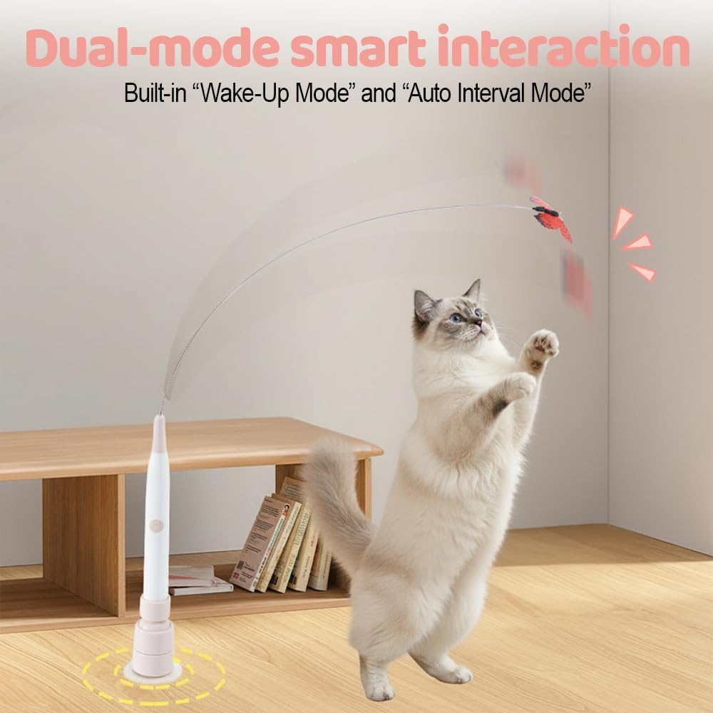 Rotating Butterfly Cat Toy with Suction Cup