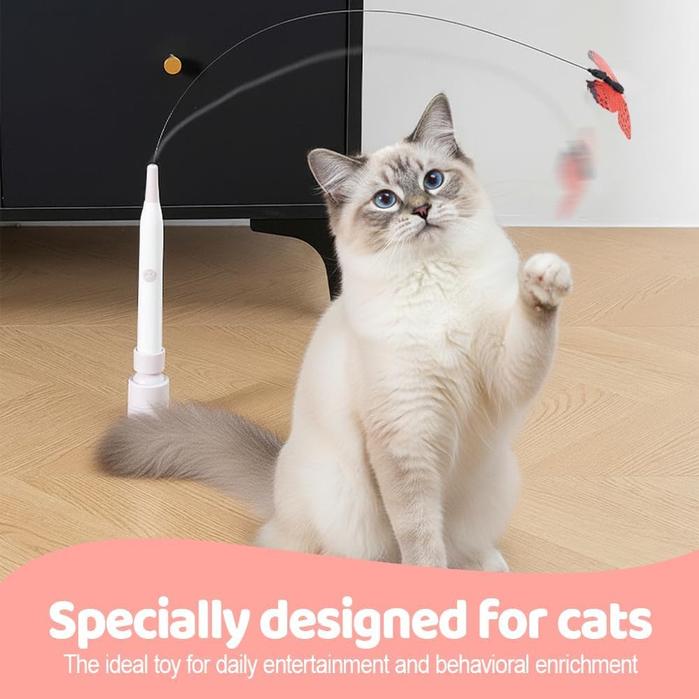 Rotating Butterfly Cat Toy with Suction Cup