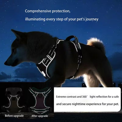 New Upgraded Reflective Soft Mesh Dog Harness - Step-in Anti-Slip Adjustable Padded for Outdoor Walking