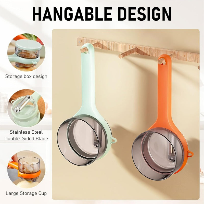 Double-sided Stainless Steel Peeler with Storage Box