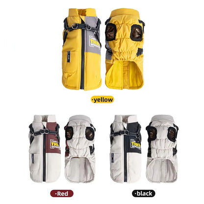 Graphene-Lined Dog Winter Vest – Waterproof, Lightweight & Adjustable Harness Design