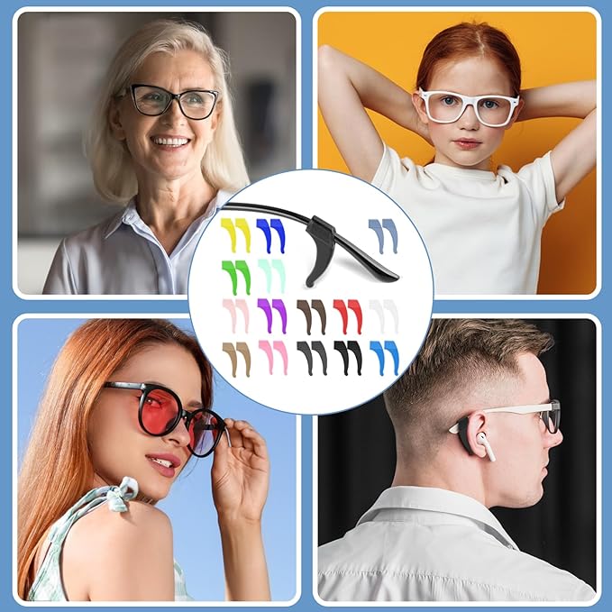 5 Pairs Silicone Glasses Ear Grips, Anti-Slip Eyeglass Holders for Sports, Running & Daily Wear