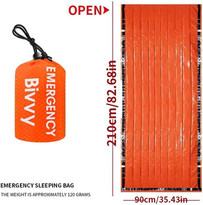 2-Pack Emergency Bivvy Sack - Waterproof Thermal Mylar Survival Sleeping Bag for Camping, Hiking & Car Emergency Kits
