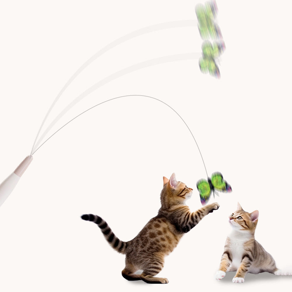 Rotating Butterfly Cat Toy with Suction Cup