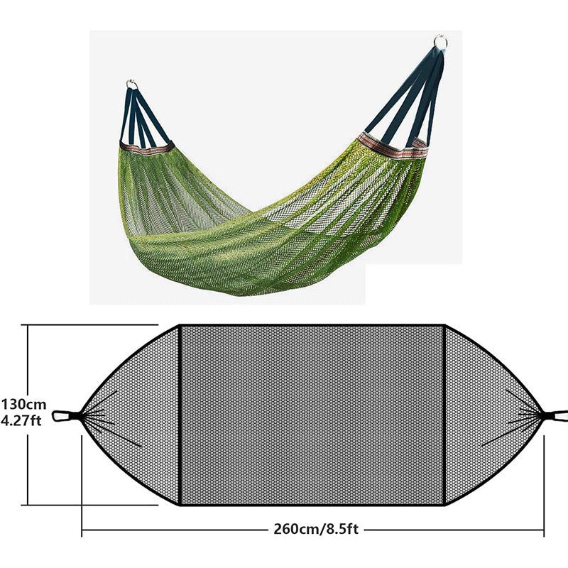Breathable Nylon Mesh Hammock - Portable Outdoor Camping Hammock with Tree Straps