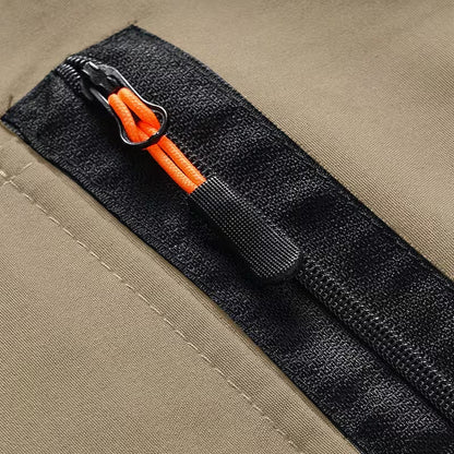 Men's Elastic Waist Cargo Shorts, Summer Breathable Multi-Pocket Casual Shorts for Outdoor & Daily