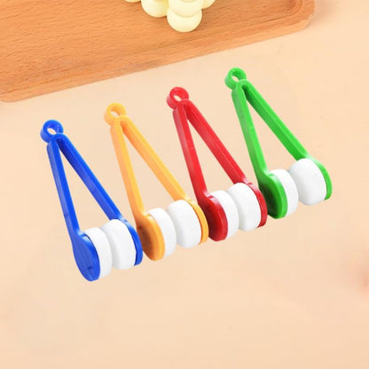 5 PCS Portable Eyeglasses Cleaner Clip - Mini Lens Cleaning Tool with Microfiber Pads for Sunglasses & Eyewear