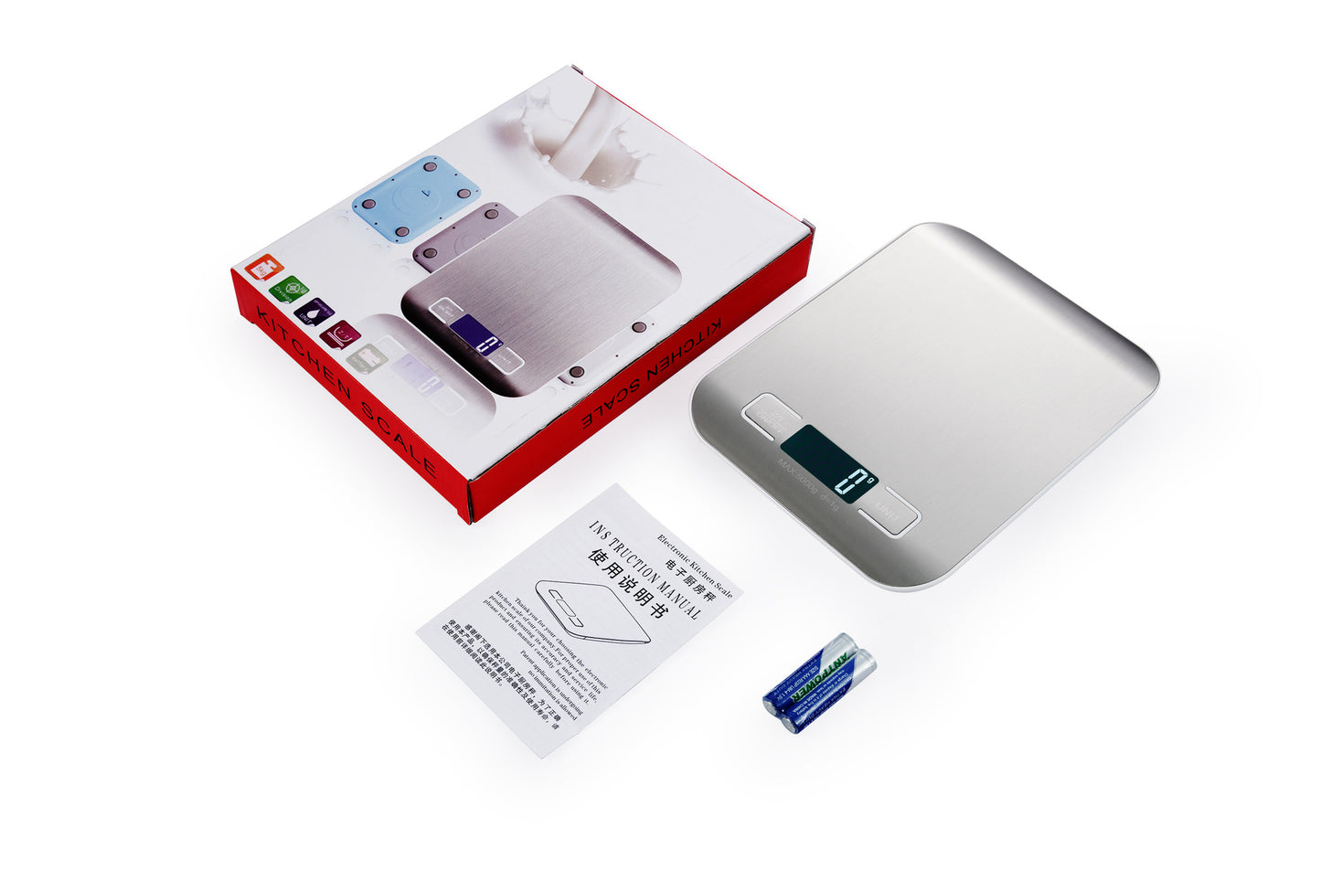 Food Kitchen Scale, Digital Grams and Ounces for Weight Loss, Baking, Cooking, Keto and Meal Prep, LCD Display