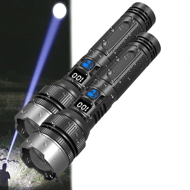 🔦 Digital Display Telescoping Zoom Flashlight