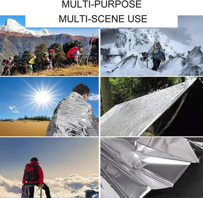 4-Pack Premium Emergency Mylar Blankets, Reflective Thermal Space Blanket for Survival, Camping, Hiking & First Aid