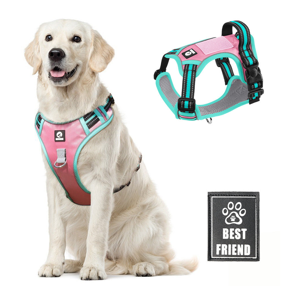 New Upgraded Reflective Soft Mesh Dog Harness - Step-in Anti-Slip Adjustable Padded for Outdoor Walking