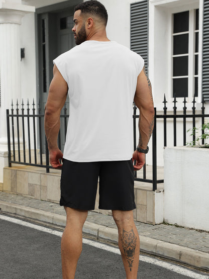 Men's Casual Sleeveless T-Shirt, Relaxed Fit Lightweight Breathable Tank Top for Summer