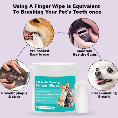 Pet Dental Finger Wipes