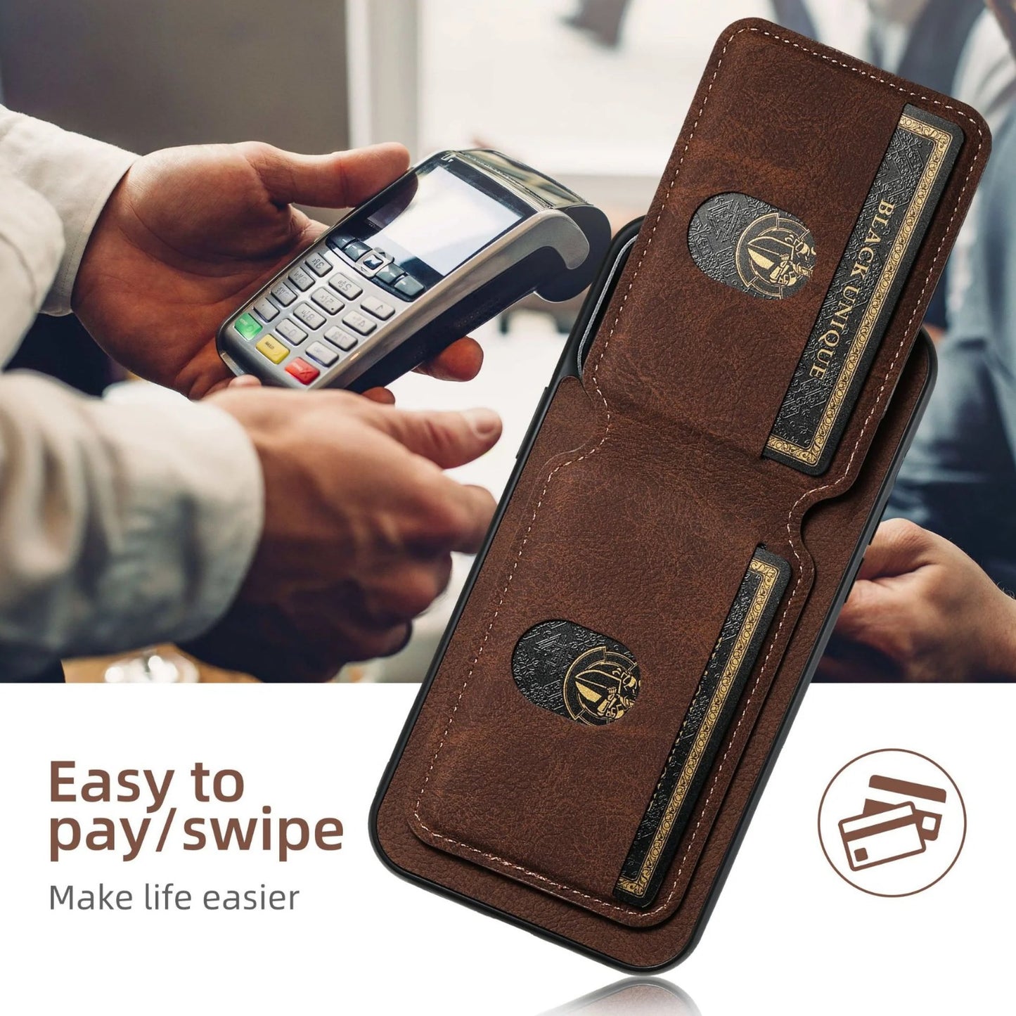 Suitable for iPhone 13/14/15/16 Series Magnetic Card Holder Protective Case