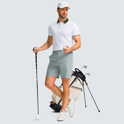 Men's 7" Stretch Golf Casual Shorts 3 Pockets Quick Dry