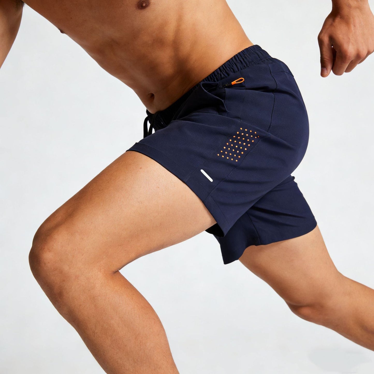 Men's Quick-Dry Athletic Shorts, Breathable Elastic Workout Shorts, Lightweight Running & Gym Shorts with Zipper Pockets, Casual Summer Sports Shorts for Outdoor Activities