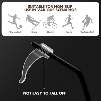 5 Pairs Silicone Glasses Ear Grips, Anti-Slip Eyeglass Holders for Sports, Running & Daily Wear