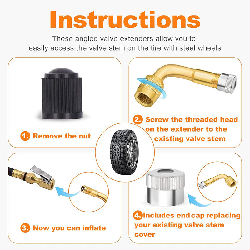 Universal Tyre Valve Extension Adaptor for Car, Bike, Motorcycle, Scooter