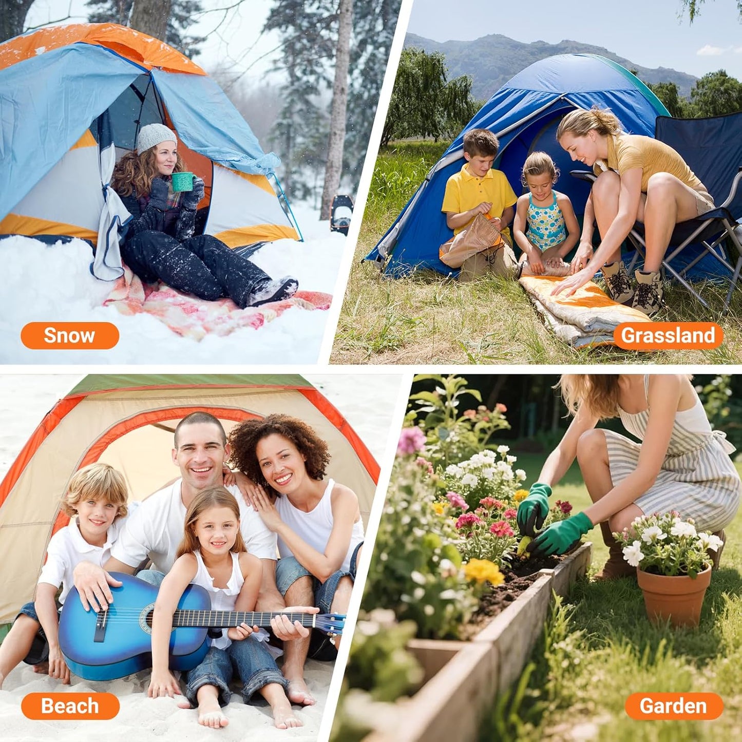 10 Inch Heavy-Duty Spiral Plastic Tent Stakes - Screw-in Sand Anchors for Camping, Canopies & Tarps