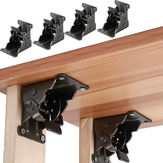 Heavy-Duty Folding Table Leg Brackets with Self-Locking Hinges