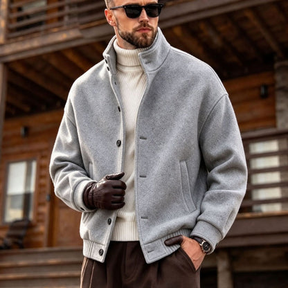 Men's Warm Stand-Collar Button Jacket