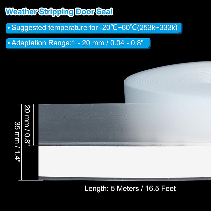 Weather Stripping Door Seal Strip (5M/16.4FT)