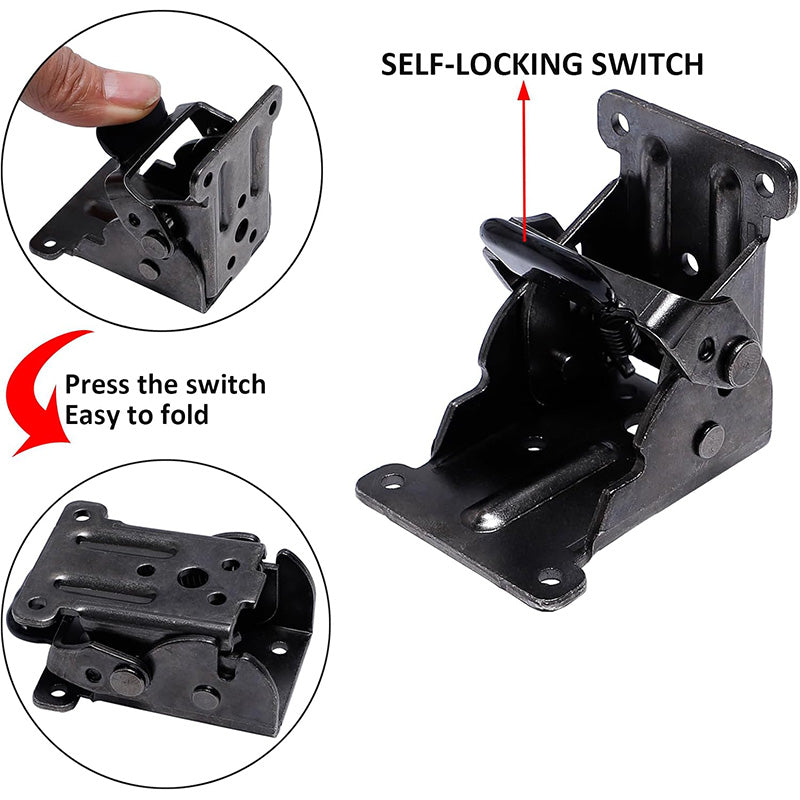 Heavy-Duty Folding Table Leg Brackets with Self-Locking Hinges