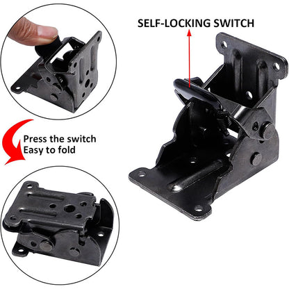 Heavy-Duty Folding Table Leg Brackets with Self-Locking Hinges