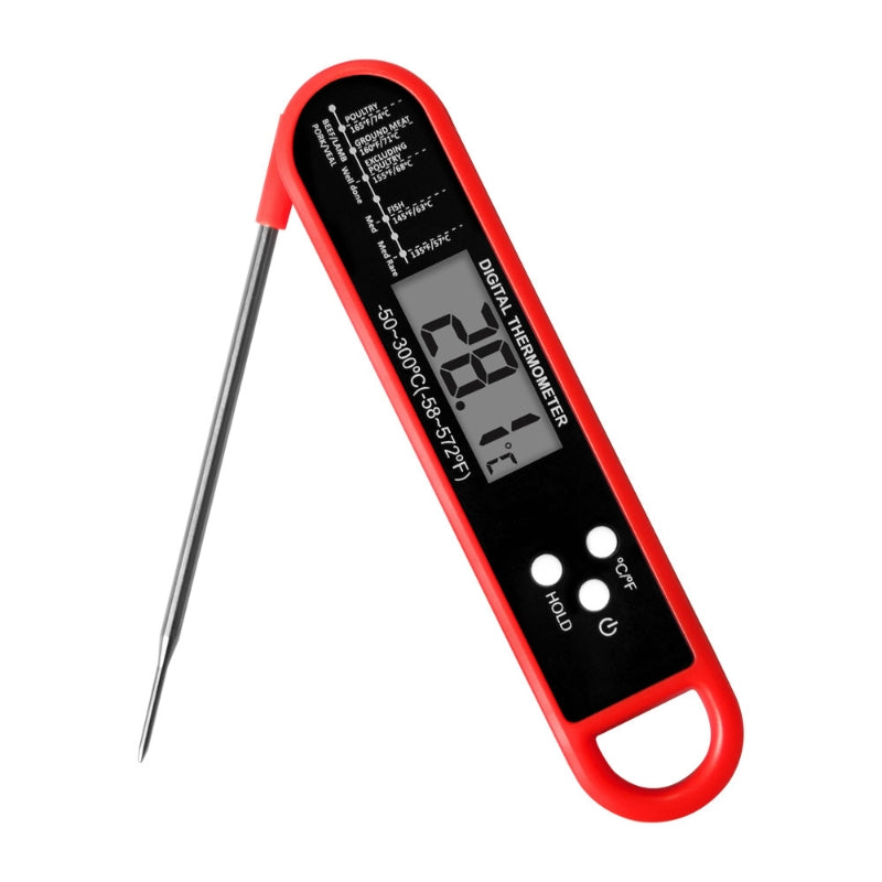 Folding Food Thermometer BBQ Meat Kitchen Thermometer, Baking Milk Water Thermometer（-50~300℃）