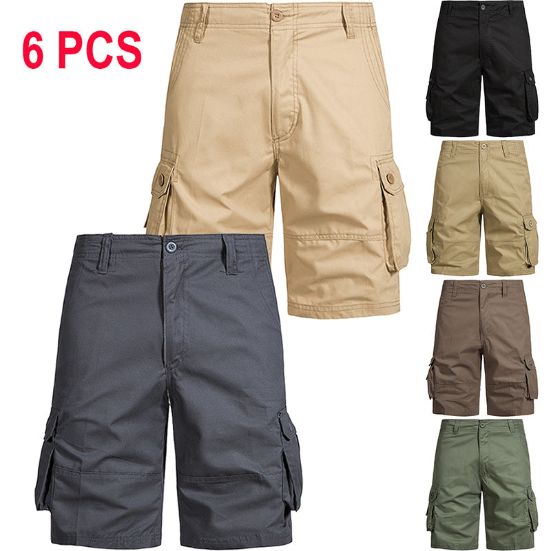 Men’s Pure Cotton Multi-Pocket Cargo Shorts