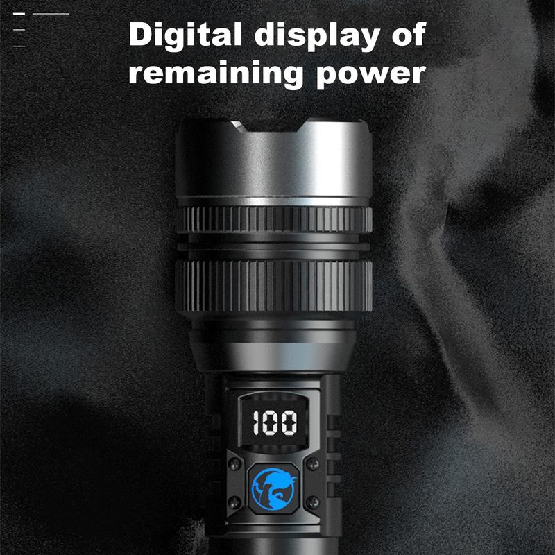 🔦 Digital Display Telescoping Zoom Flashlight