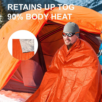2-Pack Emergency Bivvy Sack - Waterproof Thermal Mylar Survival Sleeping Bag for Camping, Hiking & Car Emergency Kits
