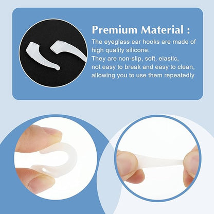 5 Pairs Silicone Glasses Ear Grips, Anti-Slip Eyeglass Holders for Sports, Running & Daily Wear