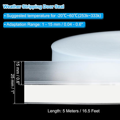 Weather Stripping Door Seal Strip (5M/16.4FT)