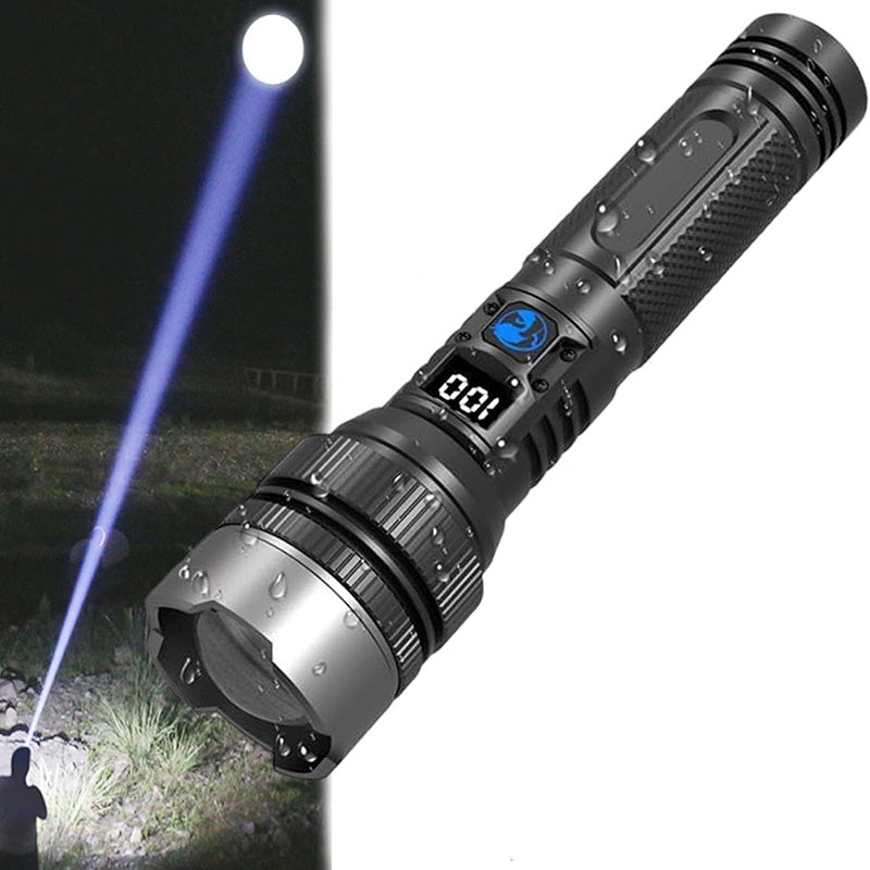 🔦 Digital Display Telescoping Zoom Flashlight