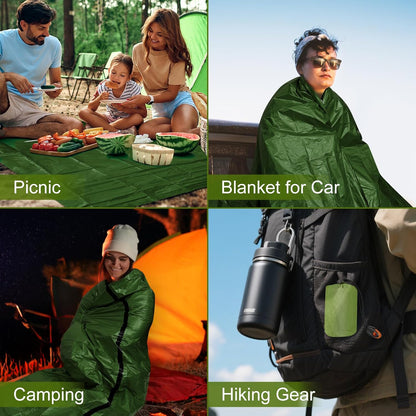 2-Pack Emergency Bivvy Sack - Waterproof Thermal Mylar Survival Sleeping Bag for Camping, Hiking & Car Emergency Kits