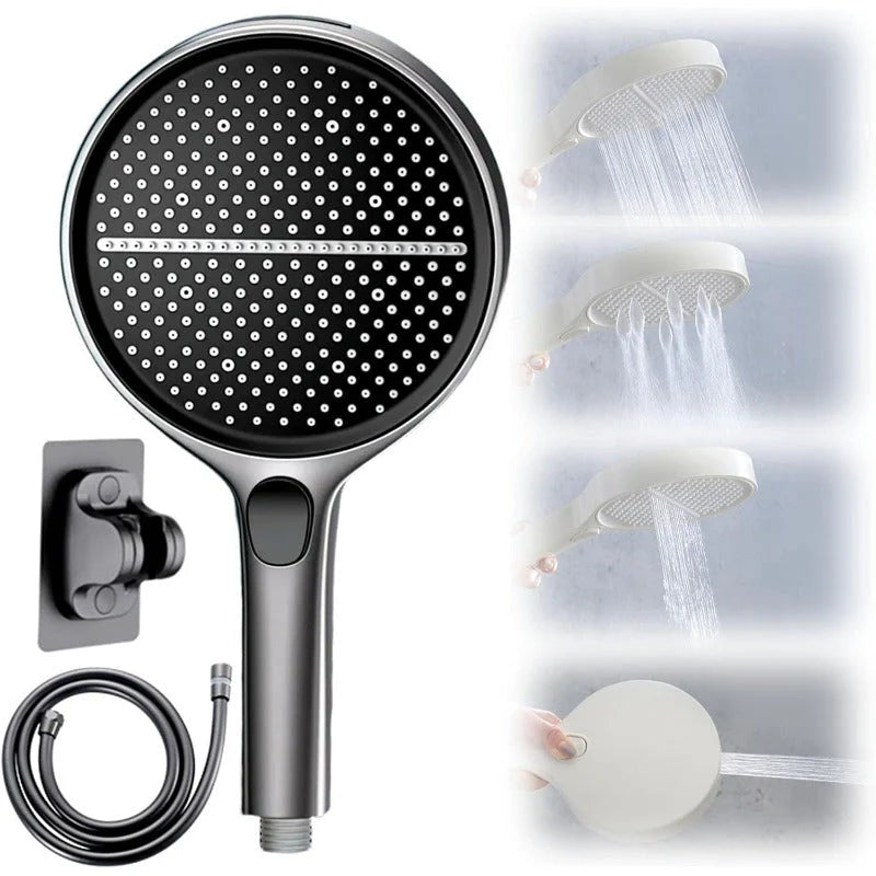 Premium 150mm Air Boost Shower Head - High Pressure Hand Shower with 1.5m Hose & Bracket
