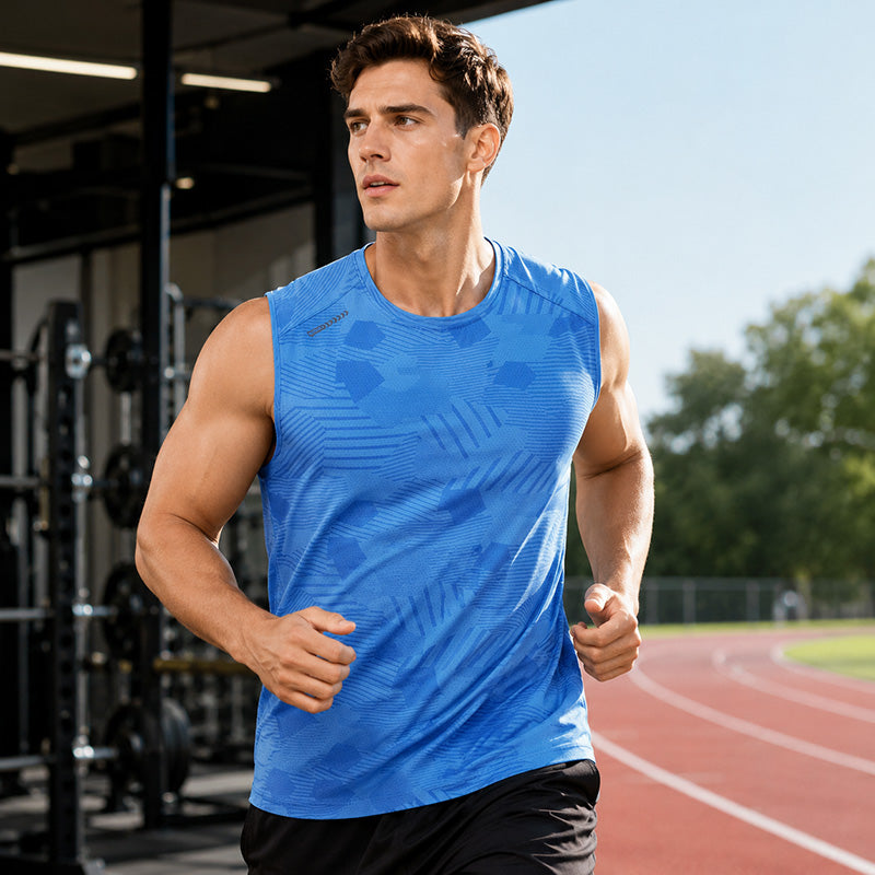 Men's Camo Print Quick-Dry Tank Top – Breathable Summer Sleeveless Shirt