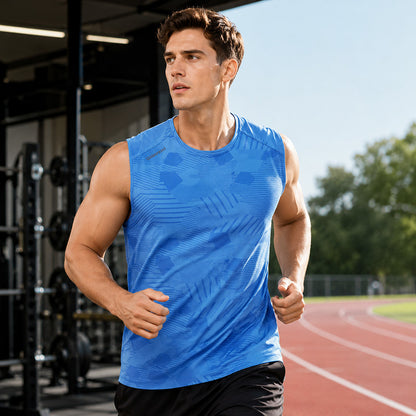 Men's Camo Print Quick-Dry Tank Top – Breathable Summer Sleeveless Shirt
