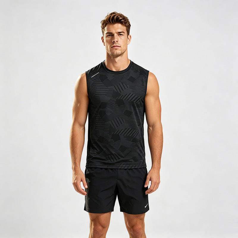 Men's Camo Print Quick-Dry Tank Top – Breathable Summer Sleeveless Shirt