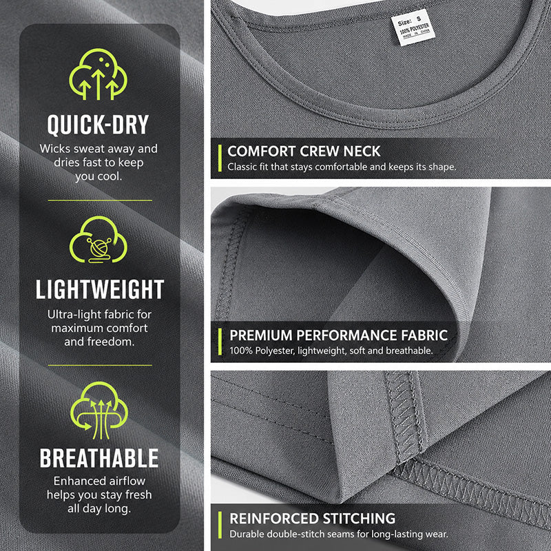 Men's Casual Sleeveless T-Shirt, Relaxed Fit Lightweight Breathable Tank Top for Summer