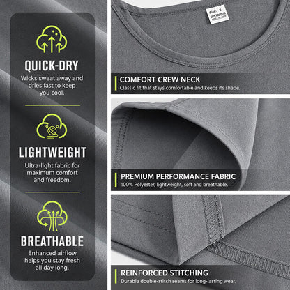 Men's Casual Sleeveless T-Shirt, Relaxed Fit Lightweight Breathable Tank Top for Summer