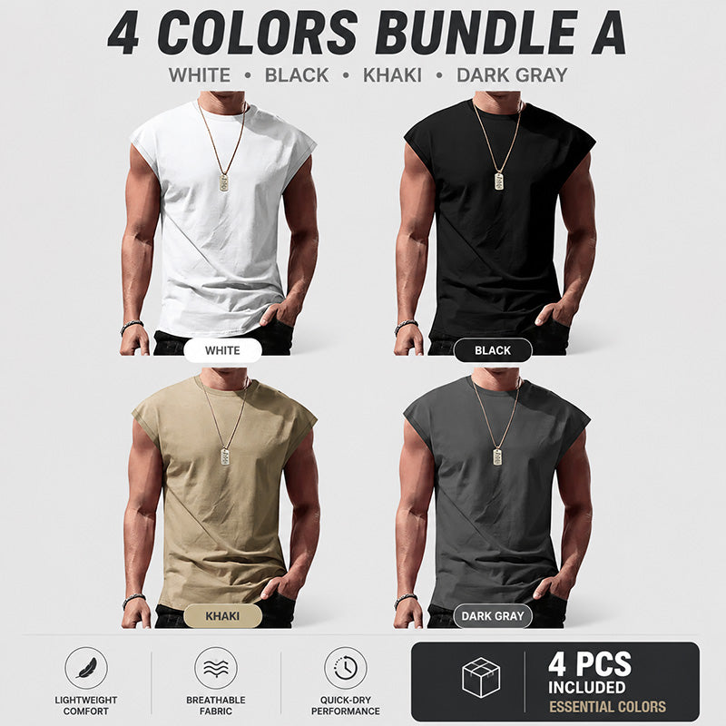 Men's Casual Sleeveless T-Shirt, Relaxed Fit Lightweight Breathable Tank Top for Summer