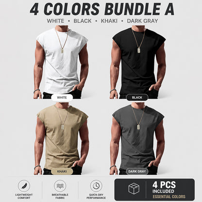 Men's Casual Sleeveless T-Shirt, Relaxed Fit Lightweight Breathable Tank Top for Summer
