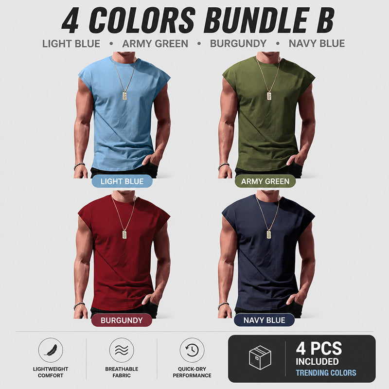 Men's Casual Sleeveless T-Shirt, Relaxed Fit Lightweight Breathable Tank Top for Summer