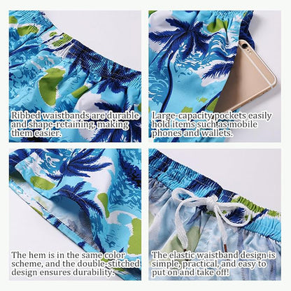 Lightweight Quick Dry Loose Fit Men's Beach Shorts(2 PCS)