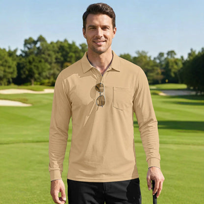 Men's Quick-Dry Birdseye Long-Sleeve Polo